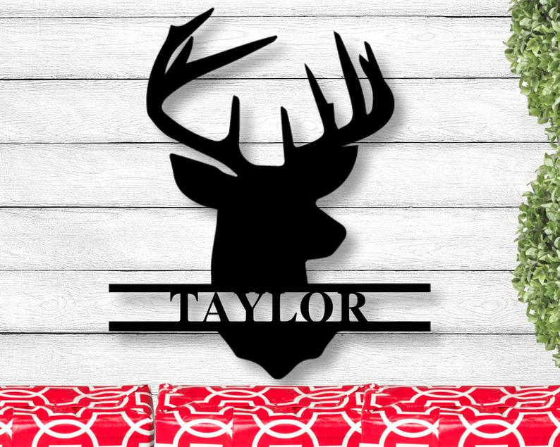 Personalized Deer Head Monogram Wall Decor