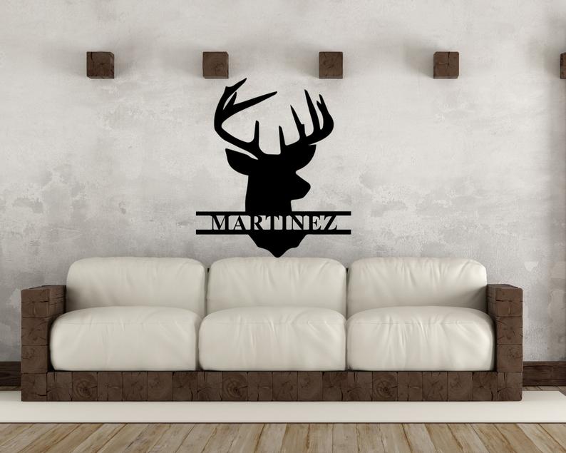 Personalized Deer Head Monogram Wall Decor
