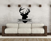 Load image into Gallery viewer, Personalized Deer Head Monogram Wall Decor
