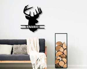 Personalized Deer Head Monogram Wall Decor