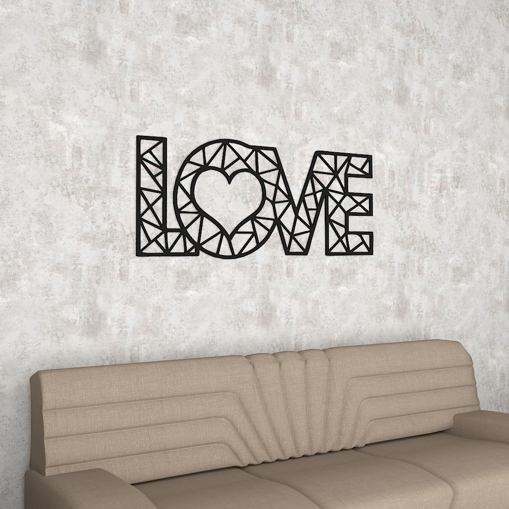 Designer Love Text in Acrylic Wall Hanging