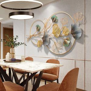 Dual Ring Bouquet of Flowers Metal Wall Hanging