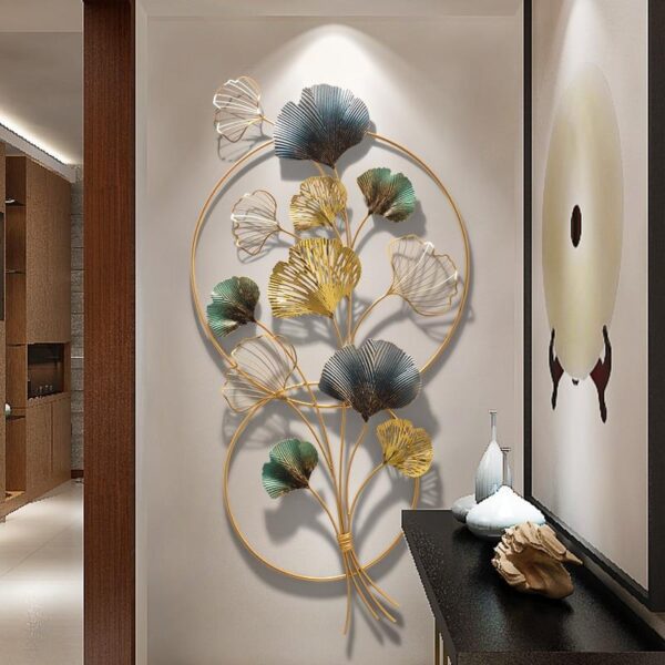 Dual Ring Bouquet of Flowers Metal Wall Hanging