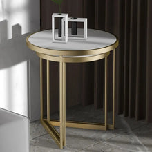 Load image into Gallery viewer, Duo Golden Metal Nesting Side Tables
