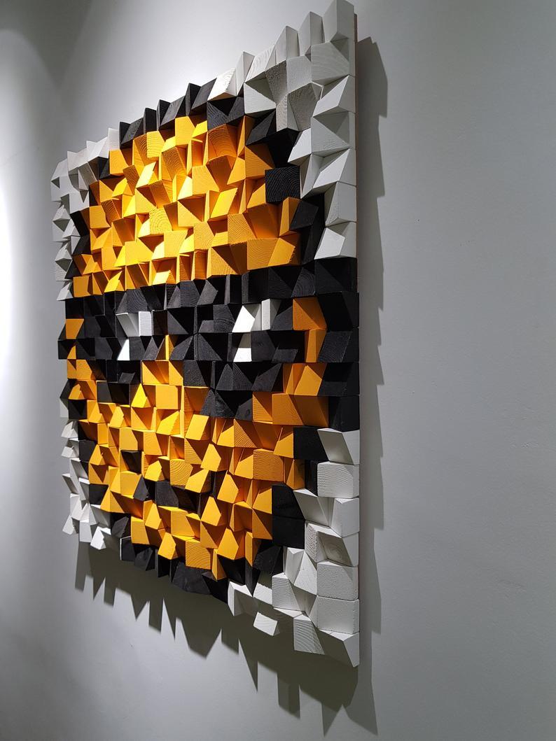 EMOJI WOOD MOSAIC WALL DECOR
