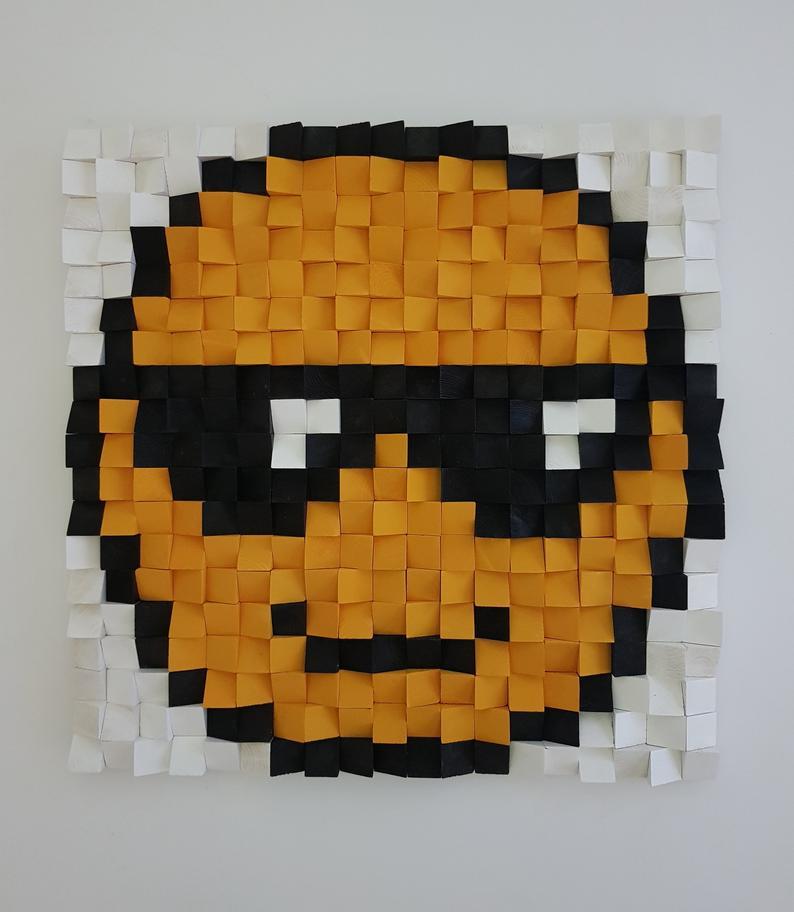 EMOJI WOOD MOSAIC WALL DECOR