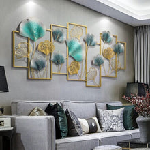 Load image into Gallery viewer, Floral Abstract Rectangular Frames with Gingko Leaves Wall Decor
