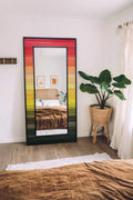 GRADIENT PLANK WOOD MOSAIC MIRROR WALL DECOR