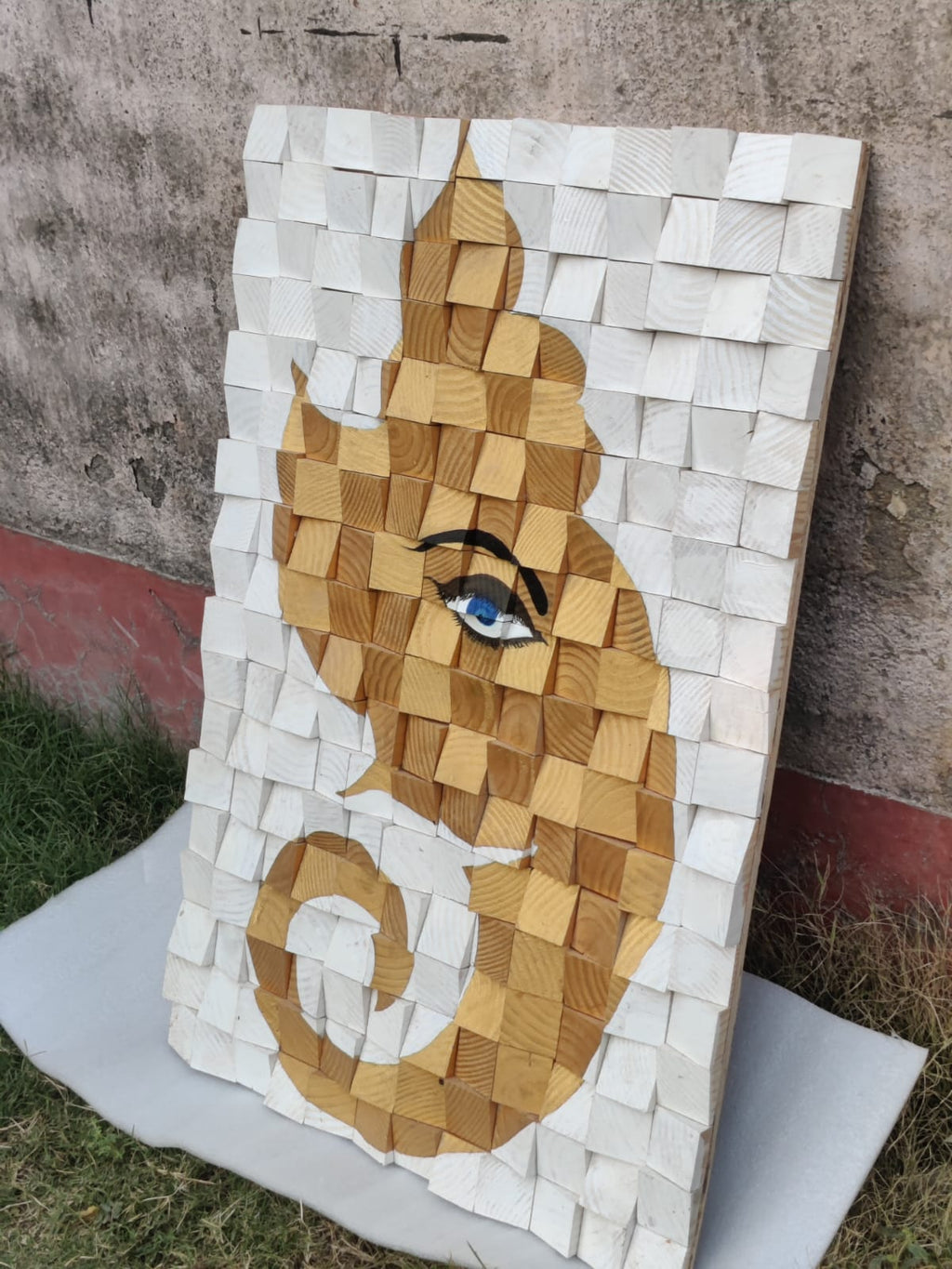 Ganesha Wood Mosaic Wall Decor