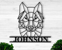 Load image into Gallery viewer, Personalized Geometric Wolf Sign Wall Decor
