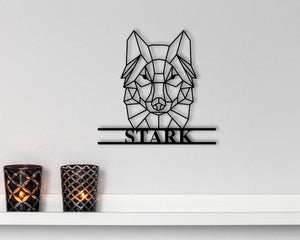 Personalized Geometric Wolf Sign Wall Decor