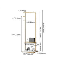 Load image into Gallery viewer, Gold Marble Freestanding Clothing Rack with Hanging Rail and Hooks
