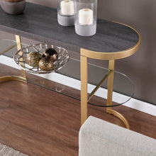 Load image into Gallery viewer, Golden Console Table With Glass Shelf
