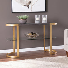 Load image into Gallery viewer, Golden Console Table With Glass Shelf
