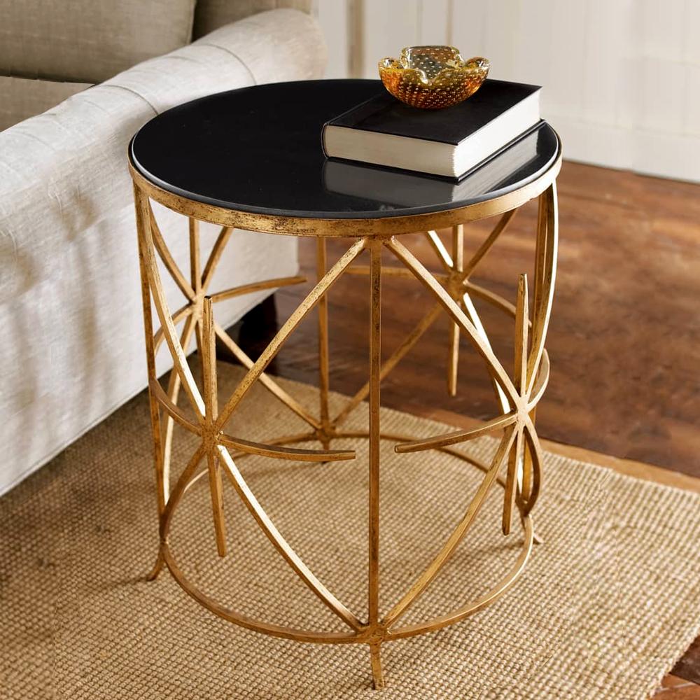 Golden Criss Cross Designer Metallic Table