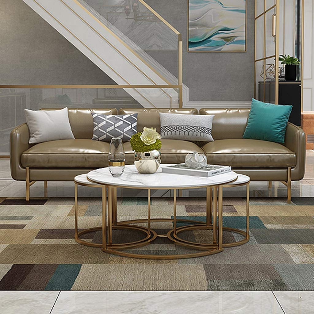Golden Nesting Tables Trio In Exemplary Style