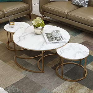 Golden Nesting Tables Trio In Exemplary Style