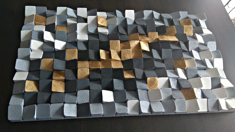 Gold Mine Wood Mosaic Wall Decor
