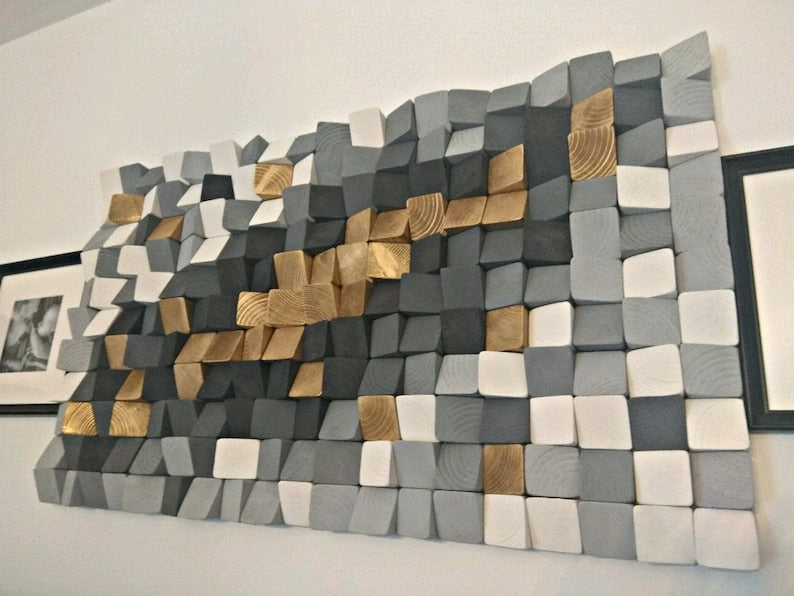 Gold Mine Wood Mosaic Wall Decor