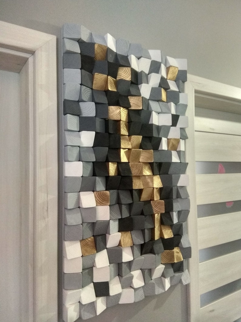 Gold Mine Wood Mosaic Wall Decor