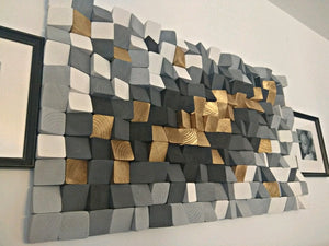 Gold Mine Wood Mosaic Wall Decor