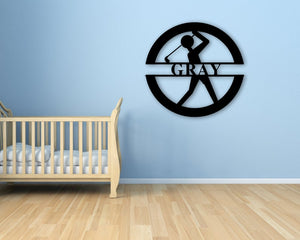 Personalized Golfer Sign Wall Decor