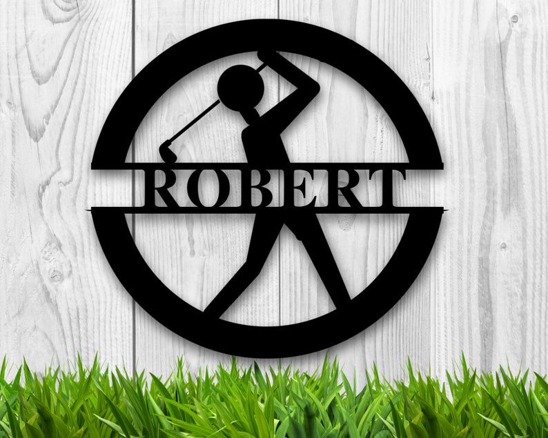 Personalized Golfer Sign Wall Decor