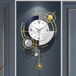 Gorgeous White and Golden Metal Wall Clock
