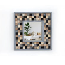 Load image into Gallery viewer, Gray, Black and Beige Reclaimed Wood Mirror Mosaic Wall Decor
