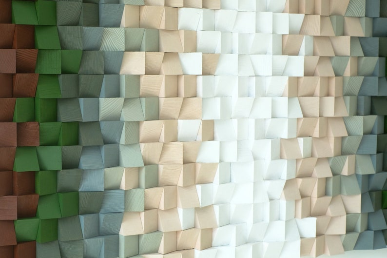 Green Earth Handmade Wood Mosaic Wall Decor