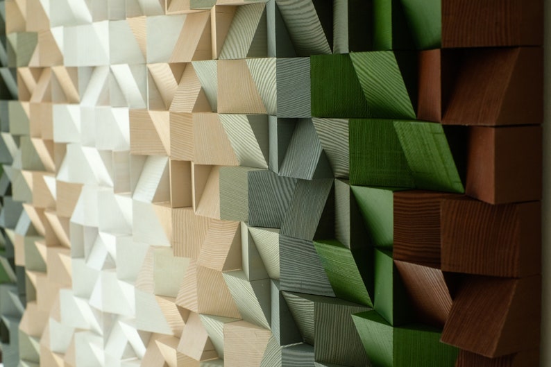 Green Earth Handmade Wood Mosaic Wall Decor