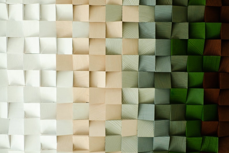 Green Earth Handmade Wood Mosaic Wall Decor
