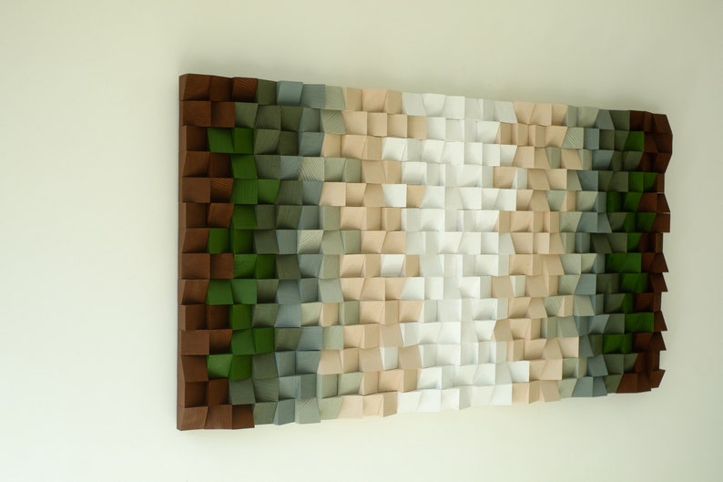 Green Earth Handmade Wood Mosaic Wall Decor