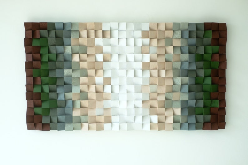 Green Earth Handmade Wood Mosaic Wall Decor