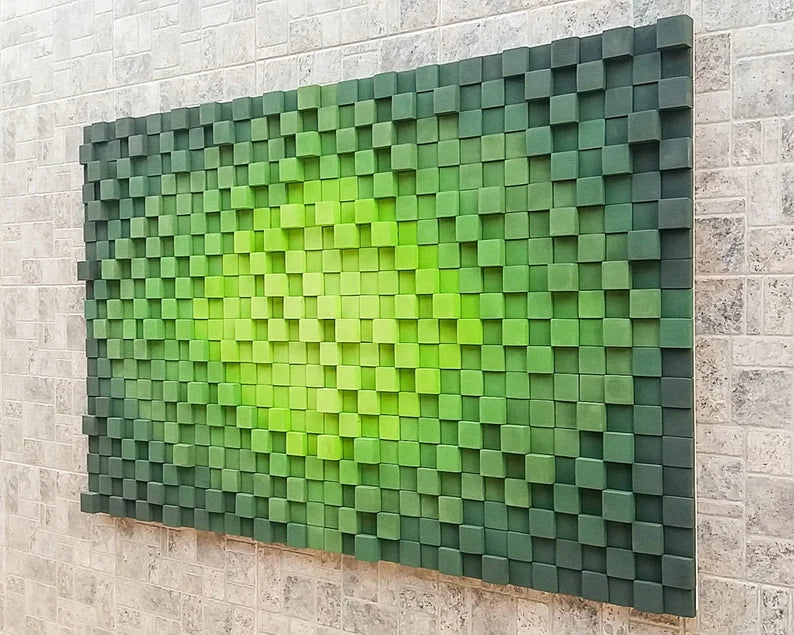 Green Earth Wood Mosaic Wall Decor