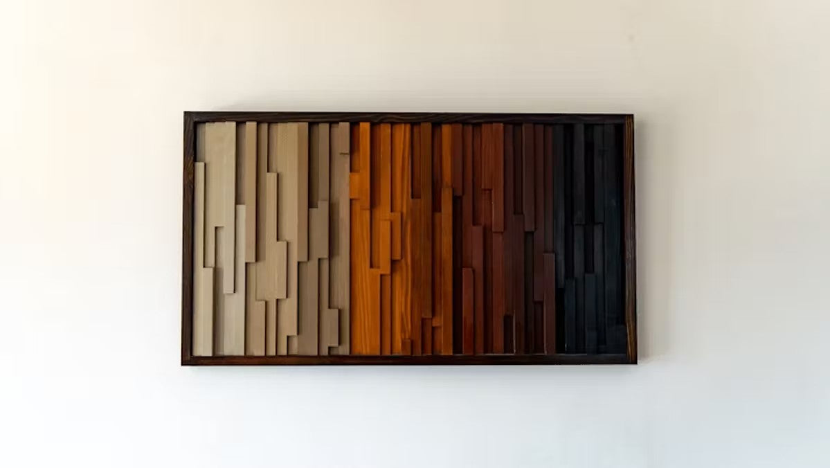 Heart Warming Wood Mosaic Wall Decor