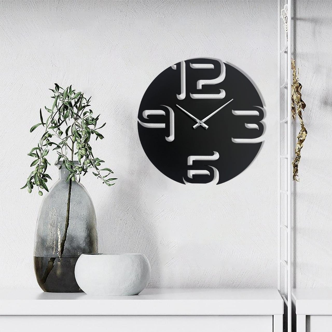 Curved Numbers Wall Clock