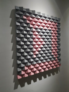 Red and Black Wood Mosaic Wall Decor