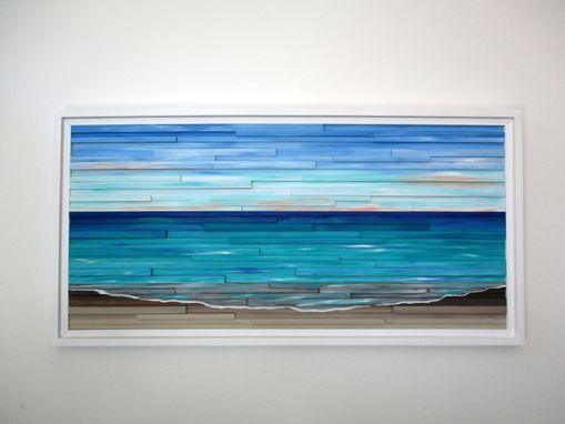 Ocean Wall Art Plank Wood Mosaic Wall Decor