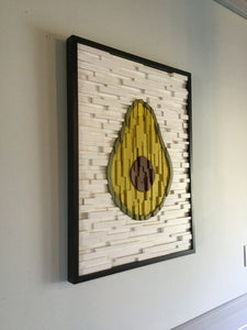 Avocado Wood Mosaic Wall Decor