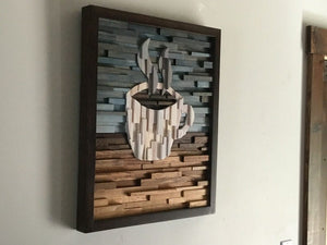 Coffee Wood Mosaic Wall Decor