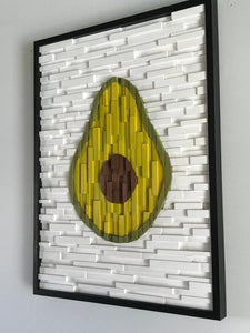 Avocado Wood Mosaic Wall Decor