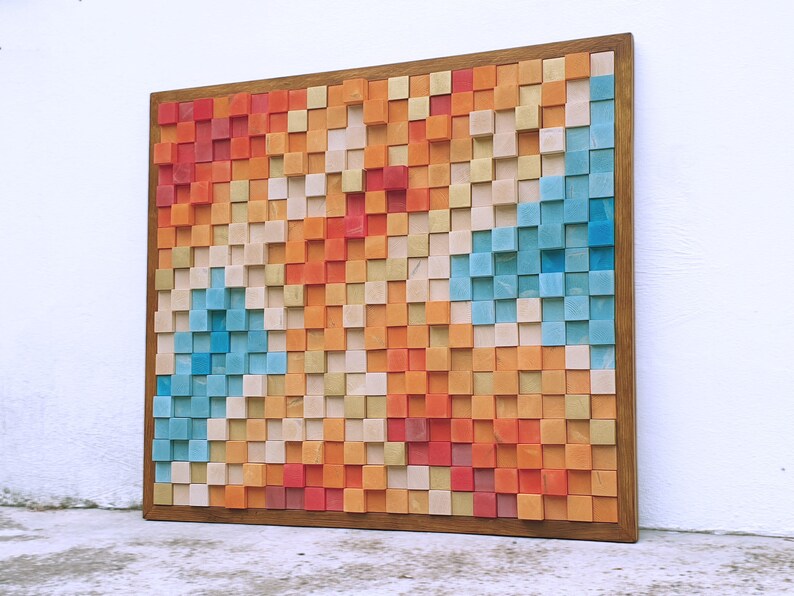 Wood Mosaic Wall Art for Modern Wall Decor Wall Decor