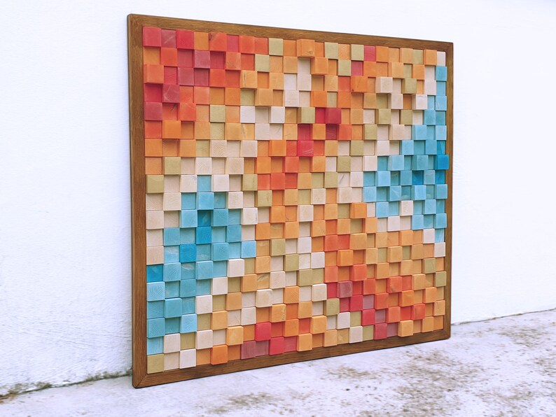 Wood Mosaic Wall Art for Modern Wall Decor Wall Decor