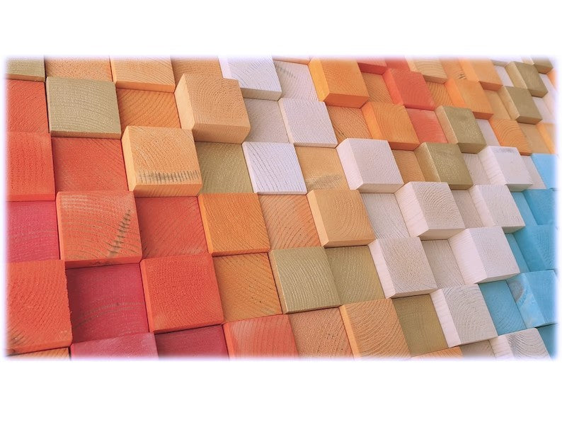 Wood Mosaic Wall Art for Modern Wall Decor Wall Decor
