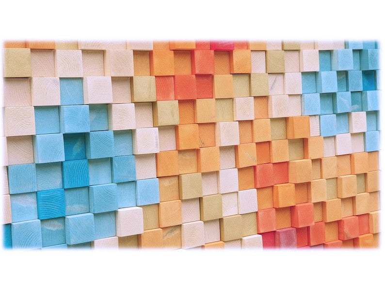 Wood Mosaic Wall Art for Modern Wall Decor Wall Decor