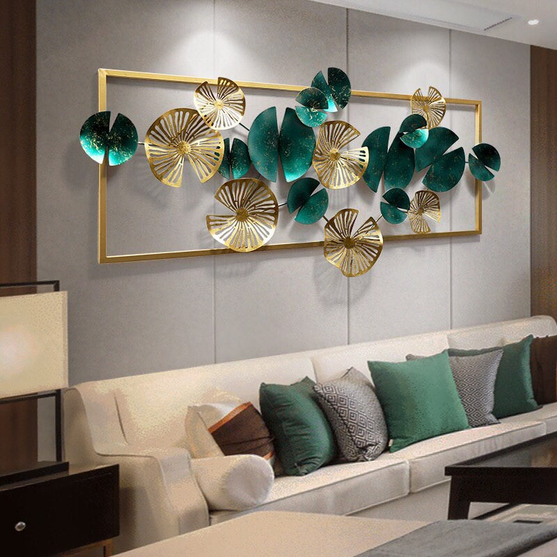 Emerald Green Framed Metal Wall Hanging