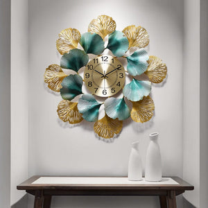 Sea Shell Floral Metal Wall Clock