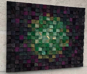 Dark Forest Wood Mosaic Wall Decor