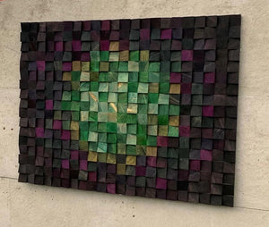 Dark Forest Wood Mosaic Wall Decor
